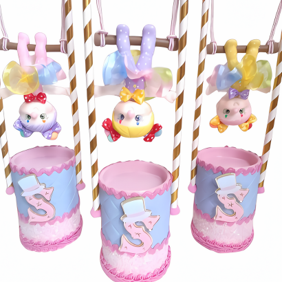 Cofrinho personalizado tema circo rosa