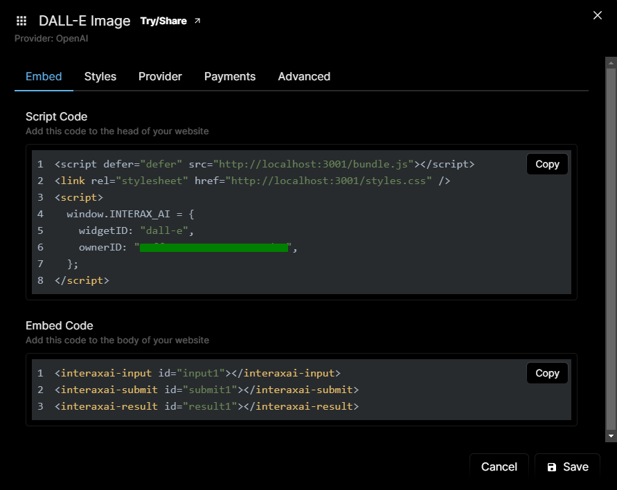 InteraxAI AI-Powered Image Generator Widget Embed Code