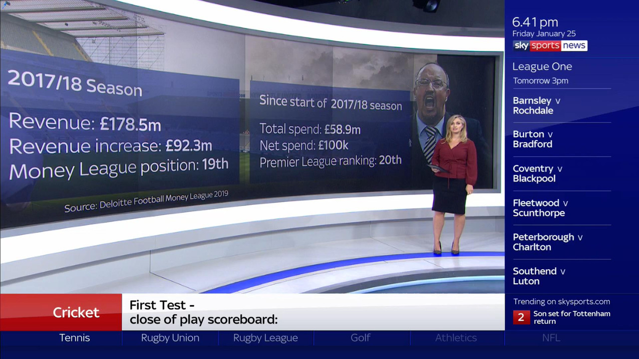 25 January - 18.00.00 - Sky Sports News At 6. A comprehensive ro