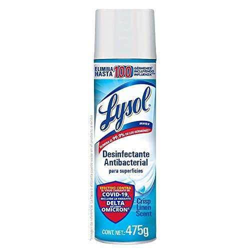 Amazon: Lysol Aerosol Desinfectante para Superficies, Aroma Crisp