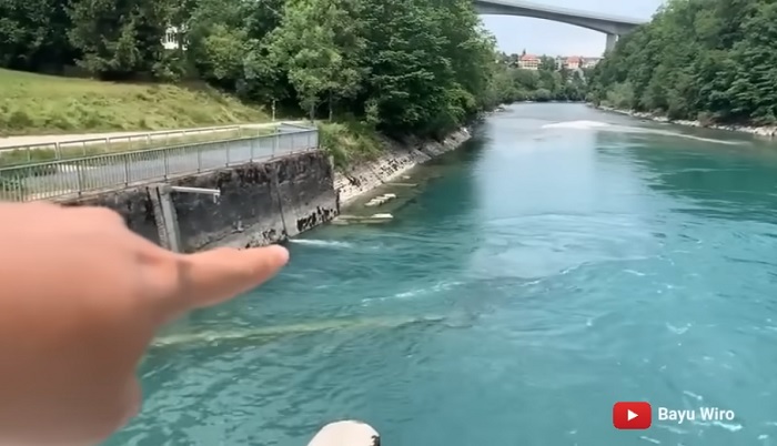 Penampakan Bendungan Engehalde di Bern, Swiss, tempat jenazah Eril ditemukan.