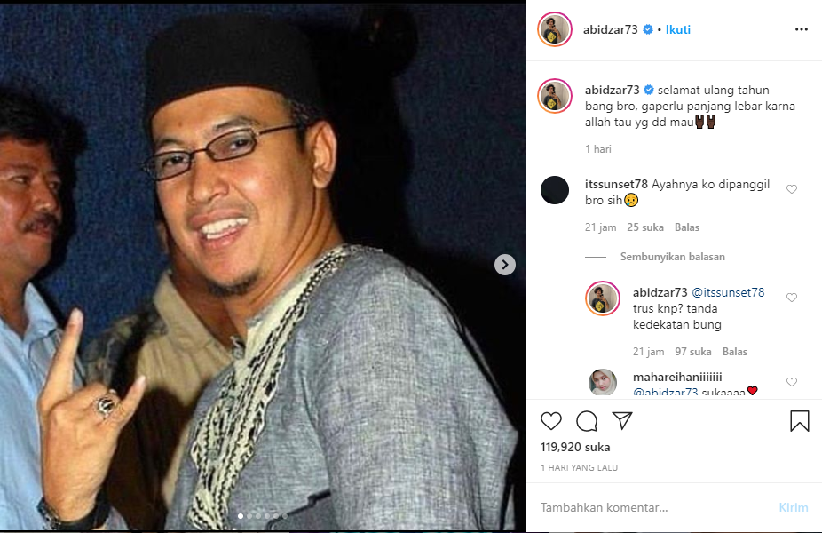 Ucapan Abidzar untuk ayahnya