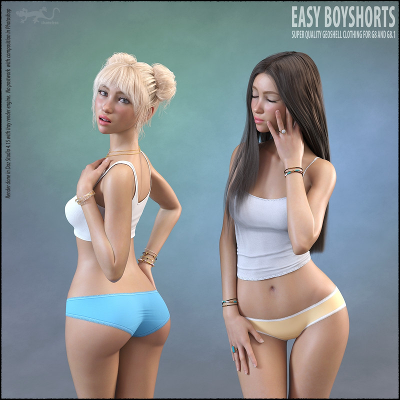 Easy Boyshorts for Genesis 8 and Genesis 8.1