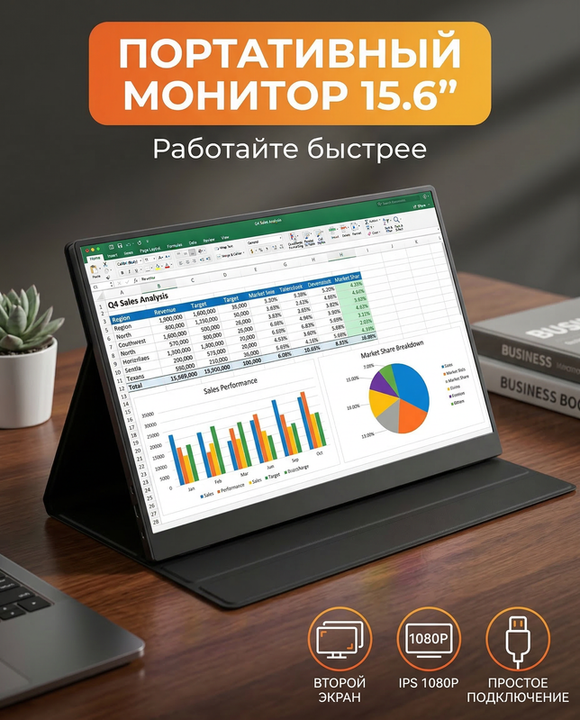 ПОРТАТИВНЫИ МОНИТОР 15 6