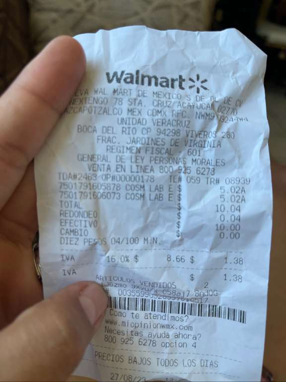 Walmart Boca del Río: pintura de uñas $5.02