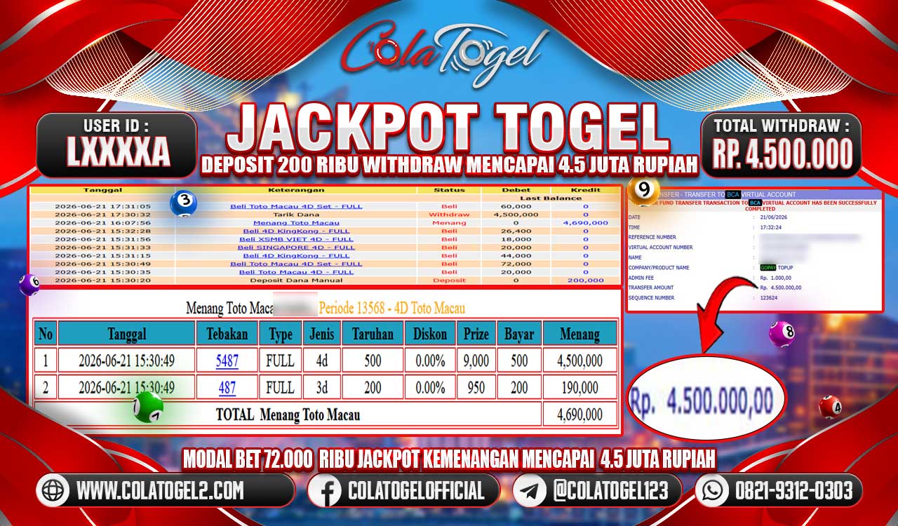 JACKPOT TOTO MACAU!!