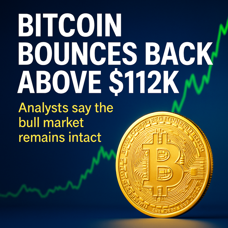 Bitcoin Bounces Back Above $112K as Analysts Say Bull Market Still Intact