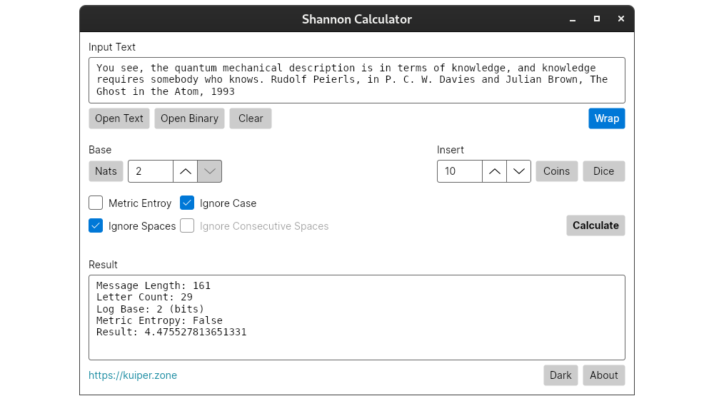 Shannon Calculator – AppImages