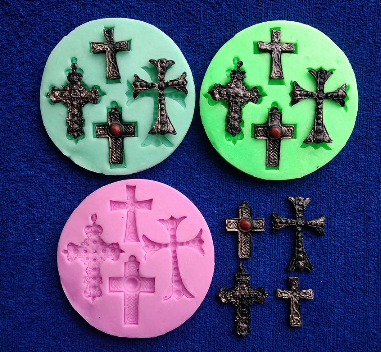 Molde silicona Santa cruz crucifijos para decorar recuerdos bautizo y