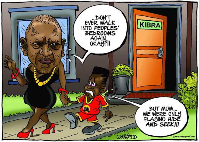 Political cartoon showing Raila Odinga's transformation from opposition to government