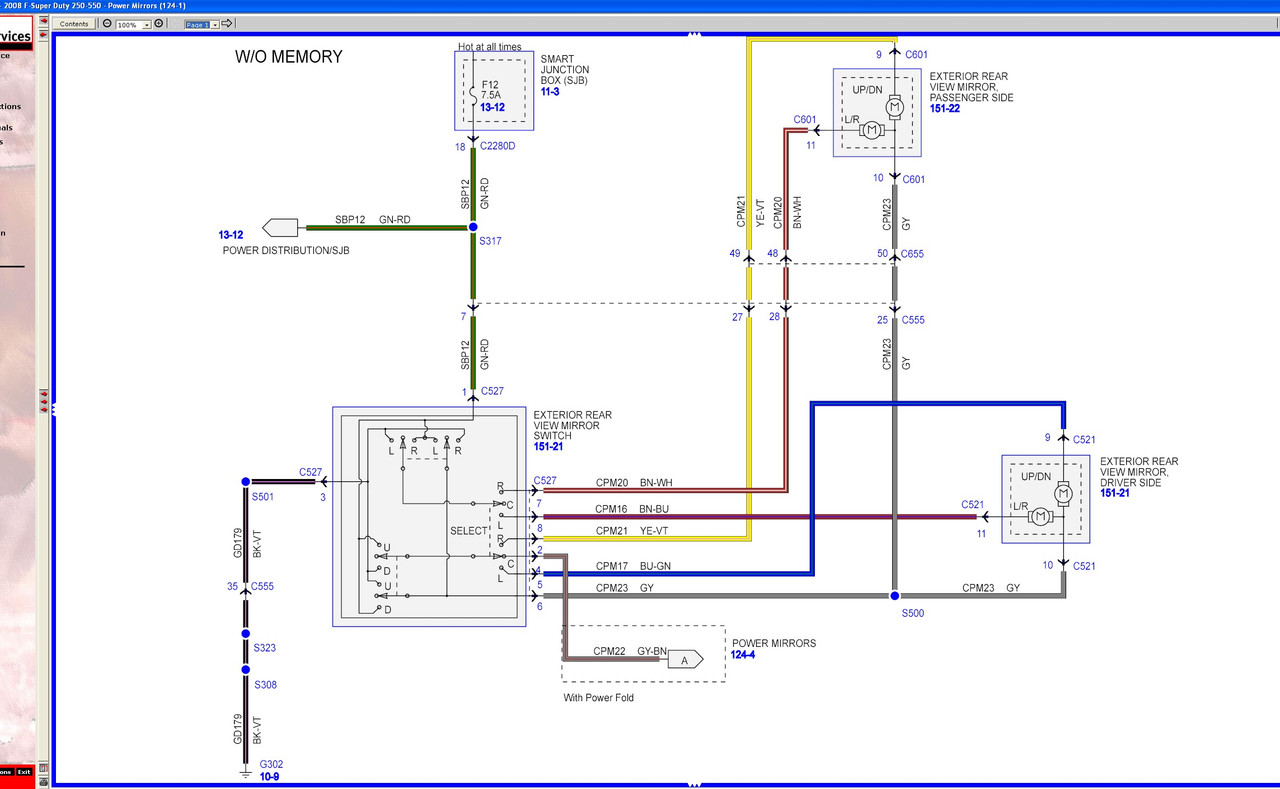 Mirror wiring diagram | Ford Powerstroke Diesel Forum
