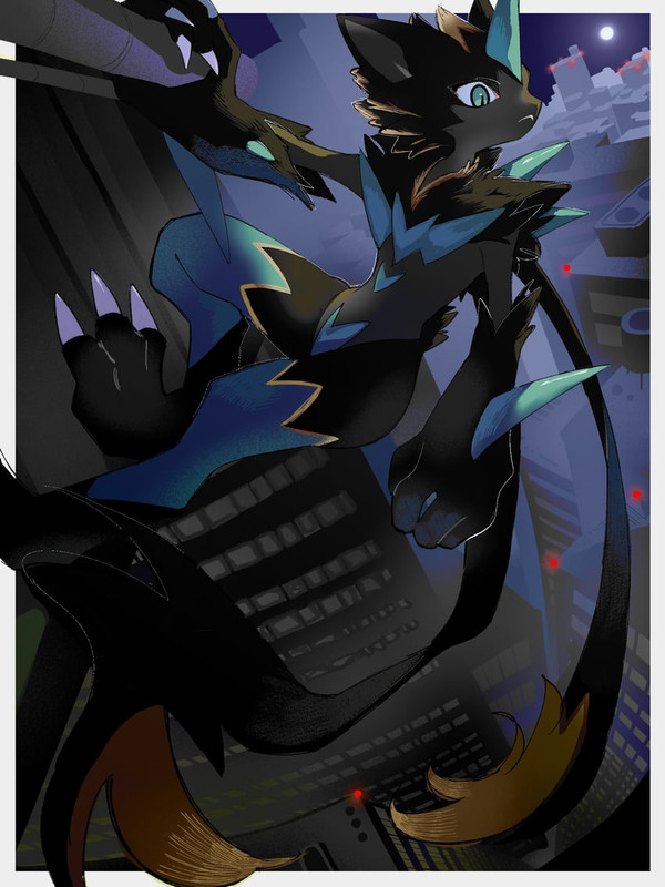zeraora-and-mega-zeraora-pokemon-drawn-b