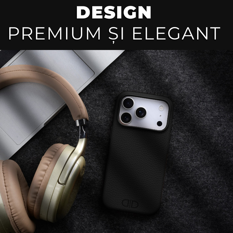 Husa pentru Apple iPhone 17 Pro Max Daden Luxury din piele naturala, Magsafe, Protectie Action Button, Calitate Premium, Handmade, Negru 7 copy