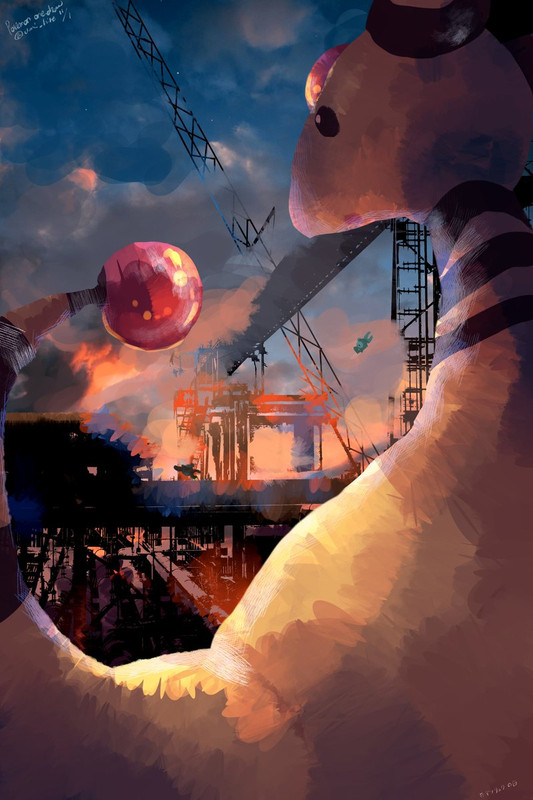 ampharos-and-magnemite-pokemon-drawn-by-