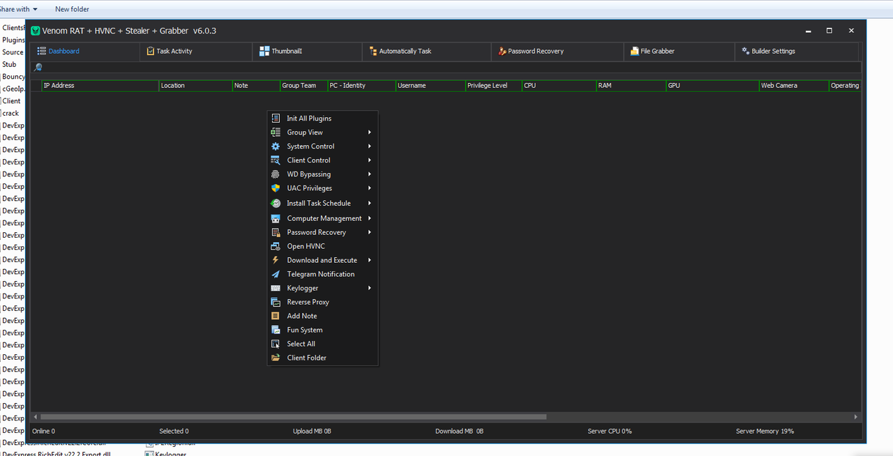 VenomRAT 6.0.3 CRACKED + HVNC + STEALER & GRABBER + SOURCE CODE