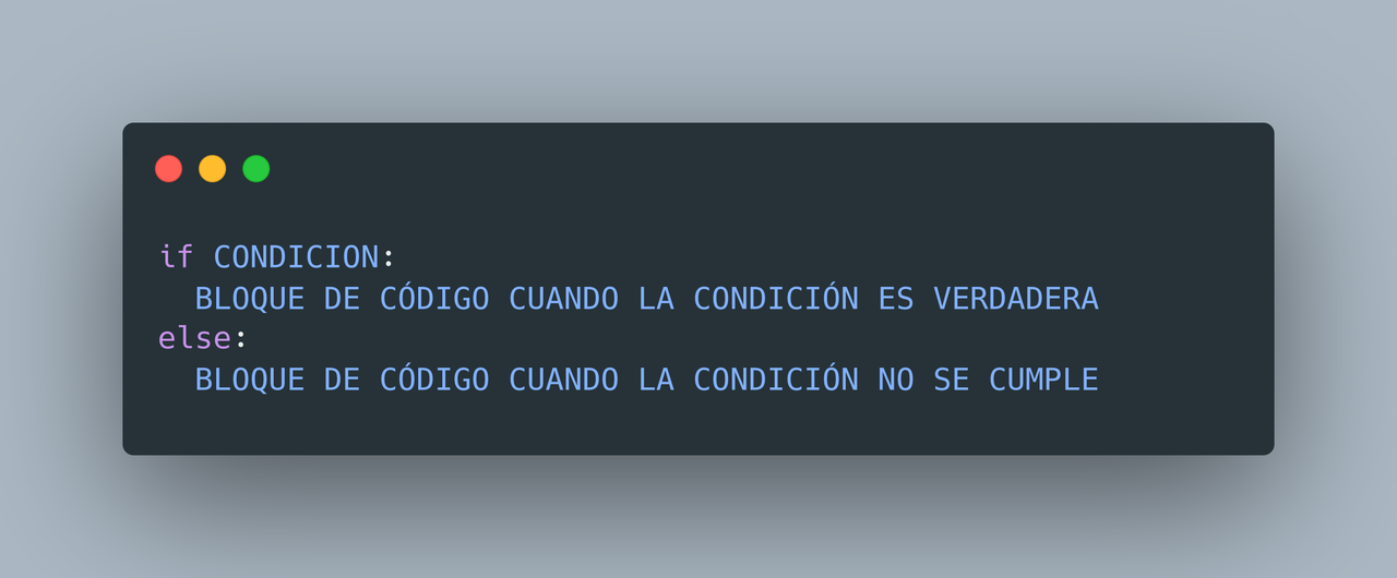 Estructura básica de la sentencia if - else