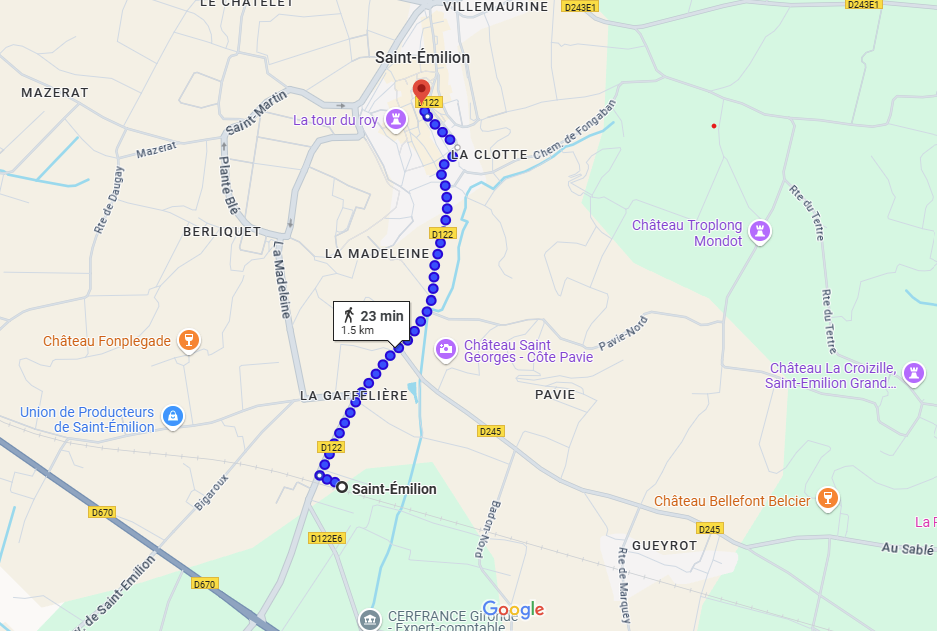 Map from train station to village
