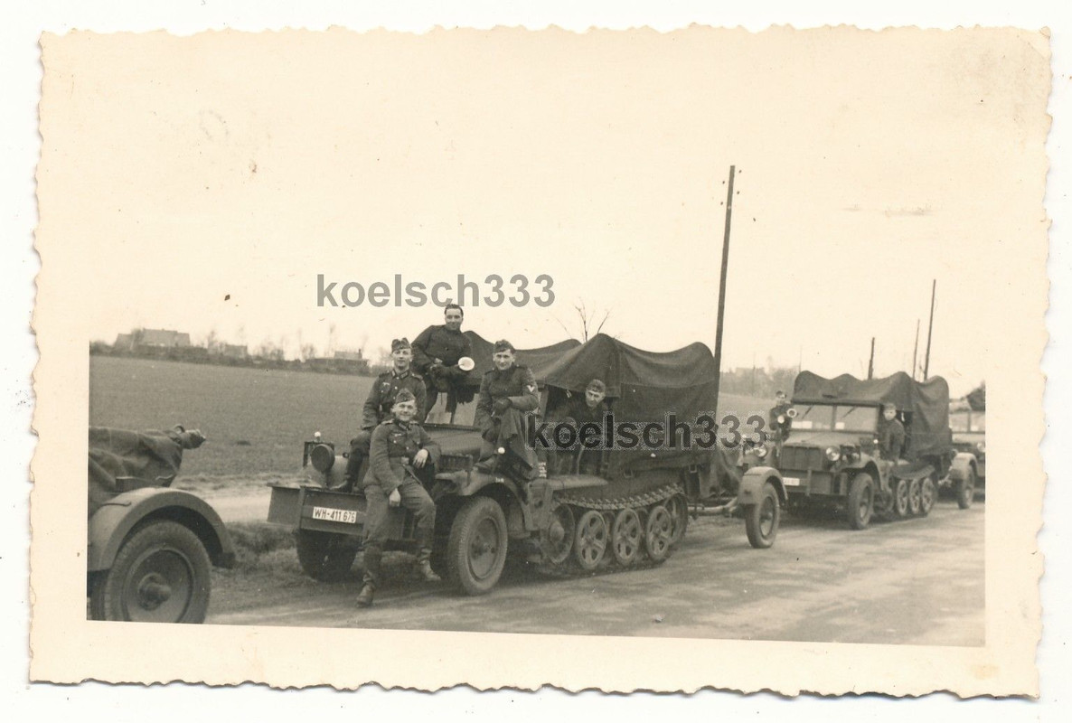 Foto Panzer Halbkette mit Planen Aufbau ! Wehrmacht Panzerjäger 