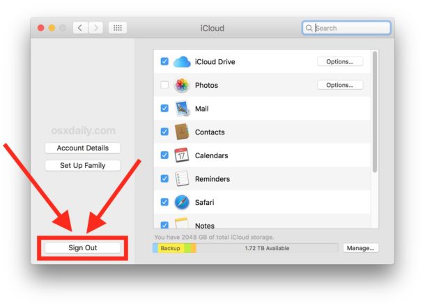 Log Out of Apple ID on Mac
