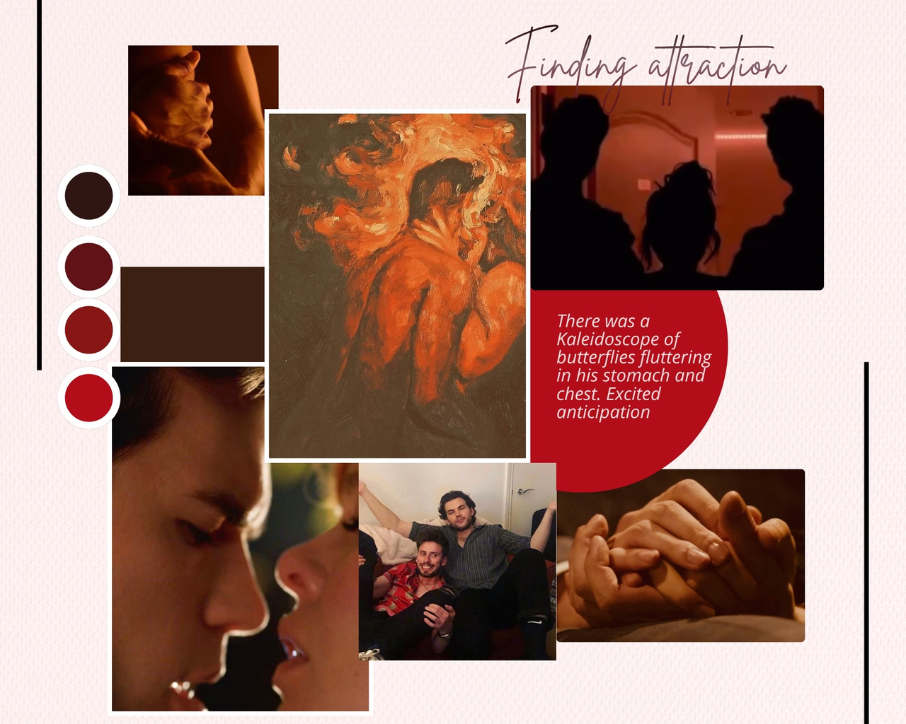 There was a Kaleidoscope of butterflies fluttering in his stomach and chest Excited anticipation