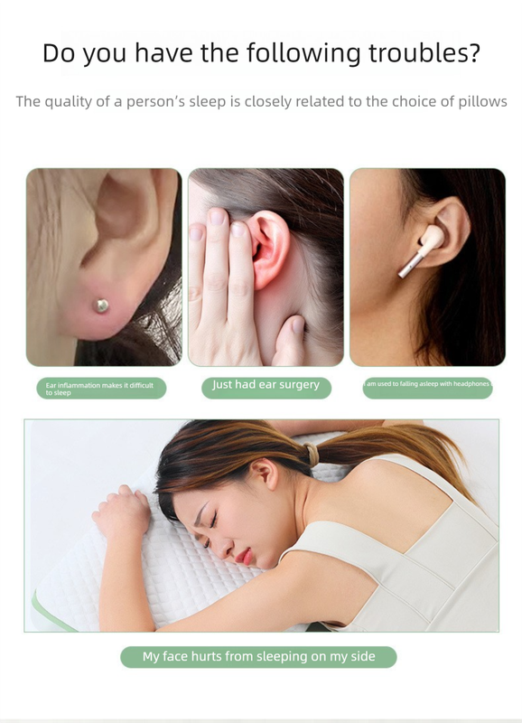 Light Pink Ear Piercing Pillow - Soft Side Sleeper Cushion with Hollow Center for Pressure Relief, Post-Piercing Care & Comfortable Napping
