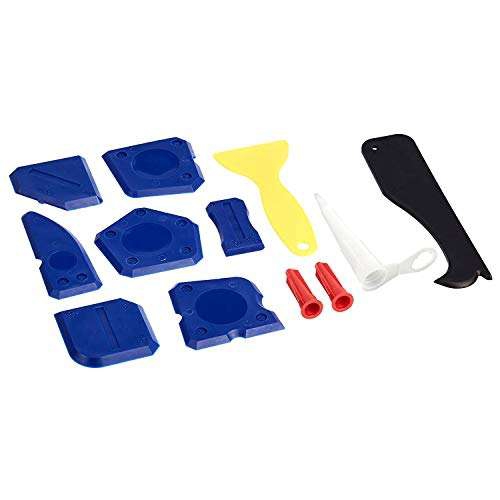 Amazon: Amazon Basics - Kit de herramientas de calafateo con herramientas de acabado de sellador de silicona, 12 piezas 
