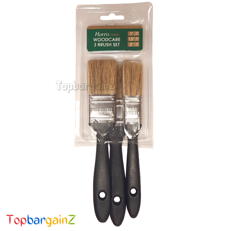 Harris Paint Brush Set Pure Bristle Wood Stain Varnish Brushes Painter