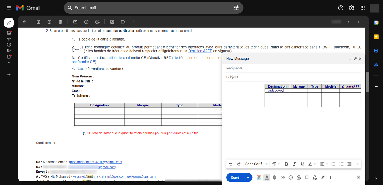 UPS ANRT How to table Form Info 2