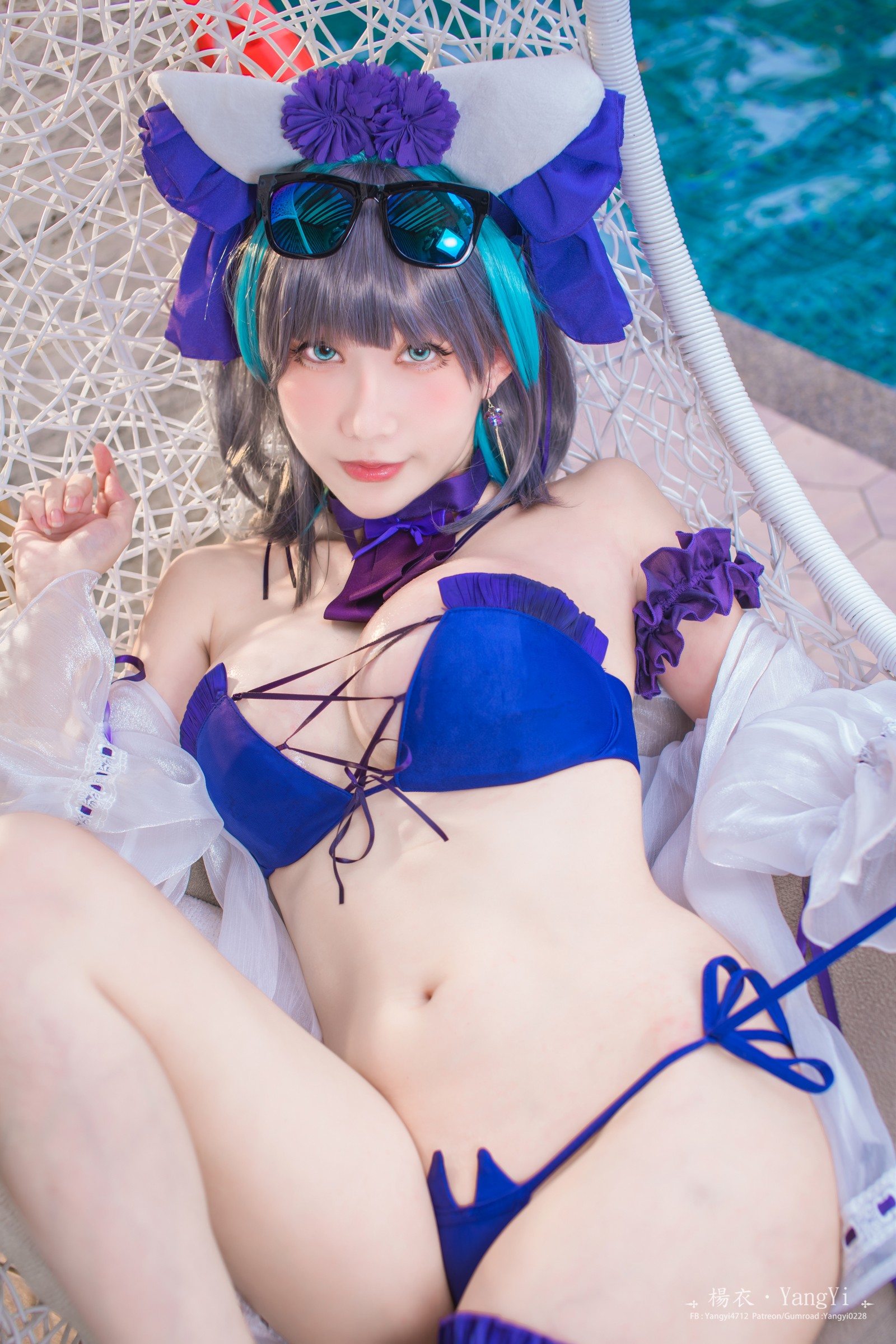 楊衣 Yangyi – 柴郡 Cheshire Cosplay 写真视频合集（55P+2V-261MB）碧蓝航线插图3