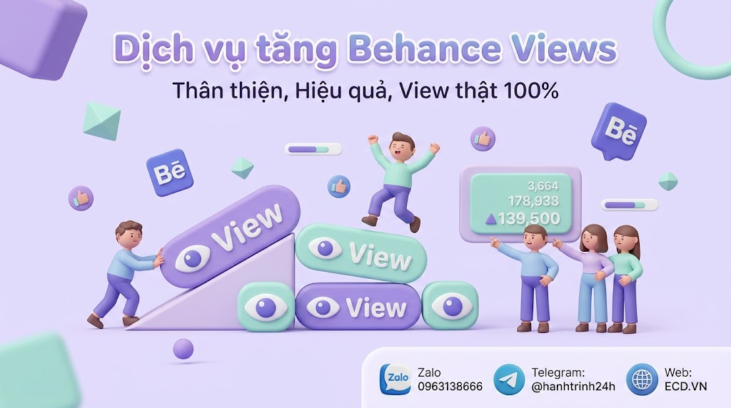 tăng behance views thật tăng comment