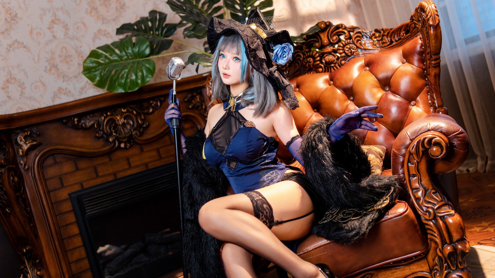 喜欢爱理吗COS二次元写真：柴郡旗袍高清图集（36P-453.8M）插图1