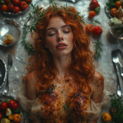 Garden wedding wom served Redhair 0 09