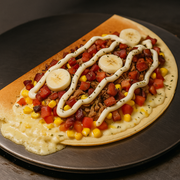 Crepe Bacon com Banana e borda de queijo