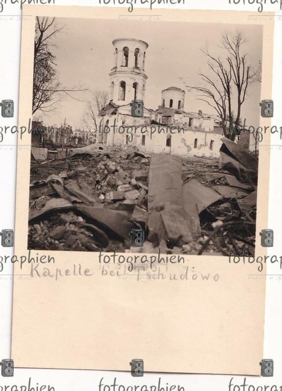 org. Foto Russland Tschudowo Чудово Kirche Kapelle 1941