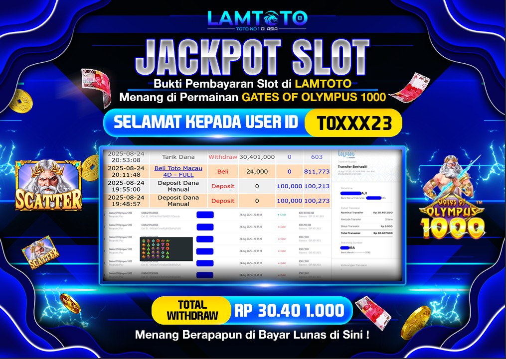 BUKTI JACKPOT LUNAS LAMTOTO