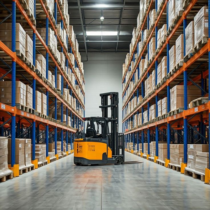 Dry van semi truck ready for dispatch