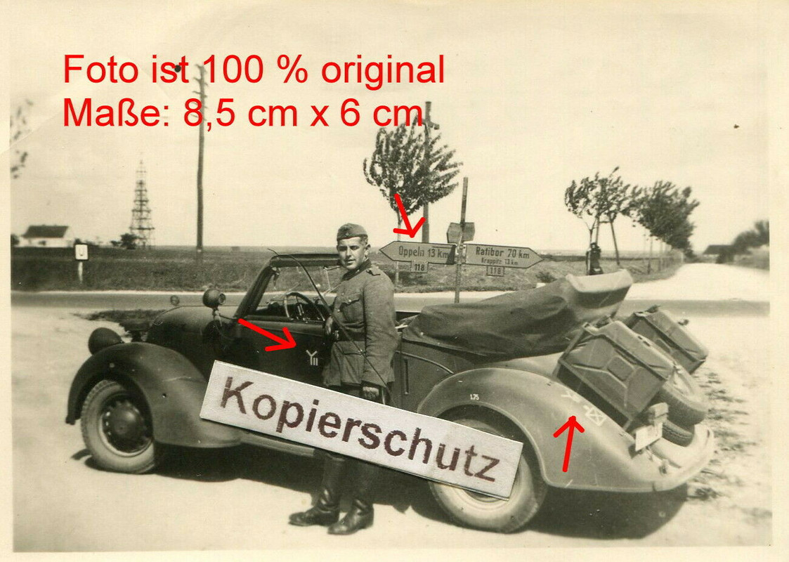 Polen , 9. Panzer Division , Fahrzeug Steyr mit Kennung an Tür bei Oppeln