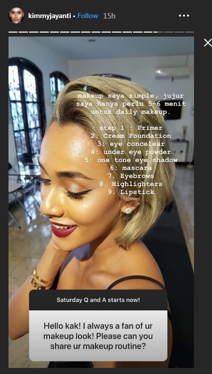 Tangkapan Layar Instagram Story Kimmy Jayanti
