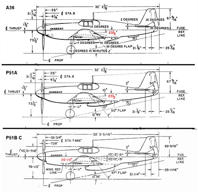 A-36, P-51A, P-51B-C Diagram