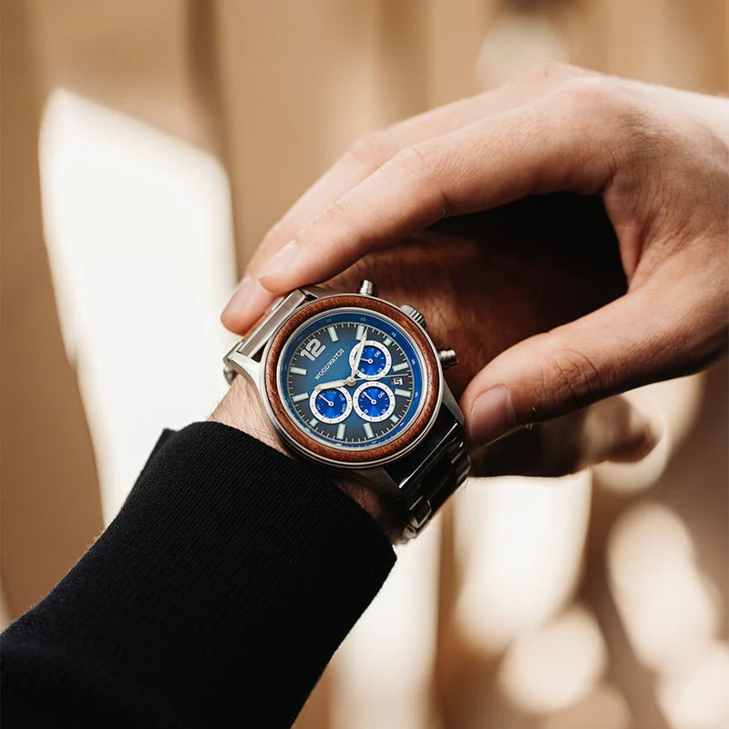 Apex-Elite-Azure-Padauk-Wood-Watch-with-Blue-Dial