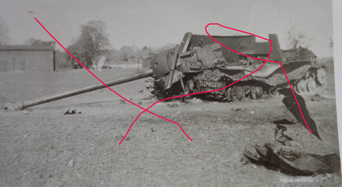 Foto Russland Sturmgeschütz Su abgeschossen zers