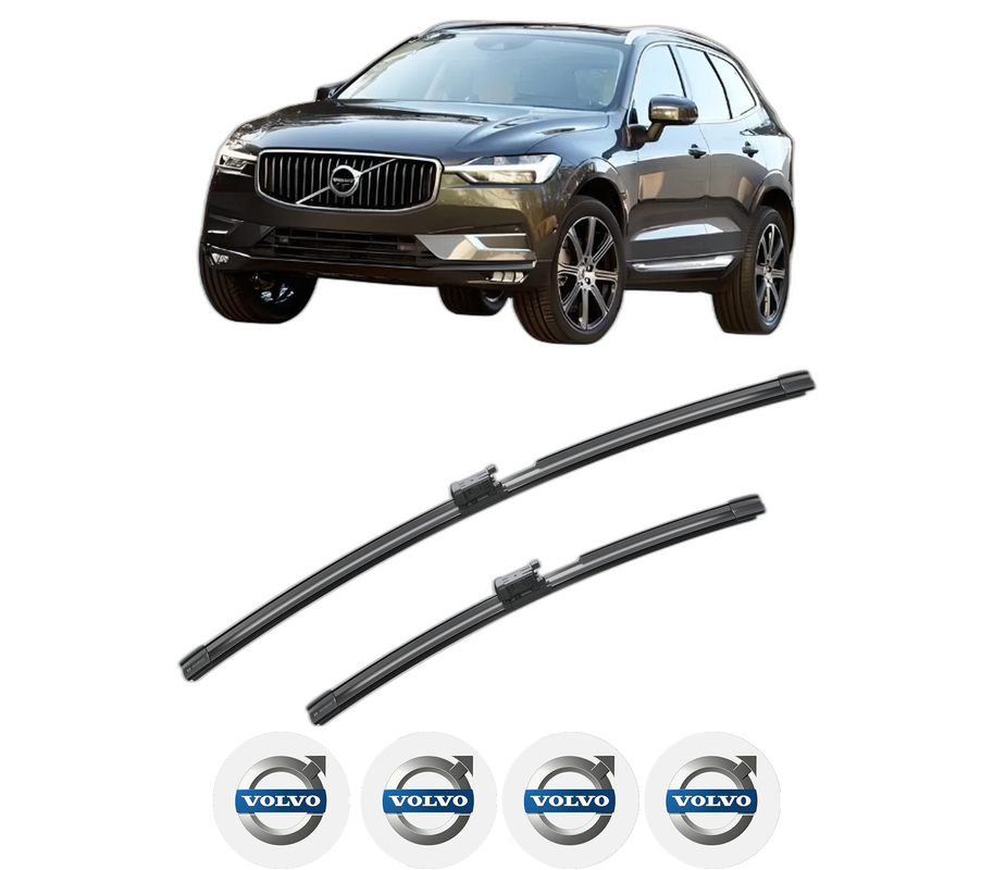 Set stergatoare auto VOLVO XC60 II (246) din 2017-2022, pentru parbriz auto, 2 bucati, Bosch Aerotwin Jet Blade, din cauciuc siliconat rezistent, 4 Stickere Auto VOLVO