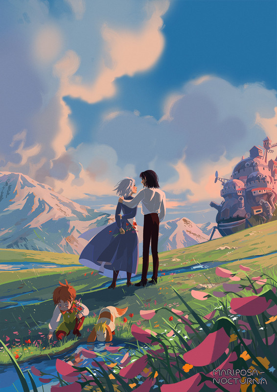 howl-sophie-markl-and-heen-howl-no-ugoku-shiro-drawn-by-maripo