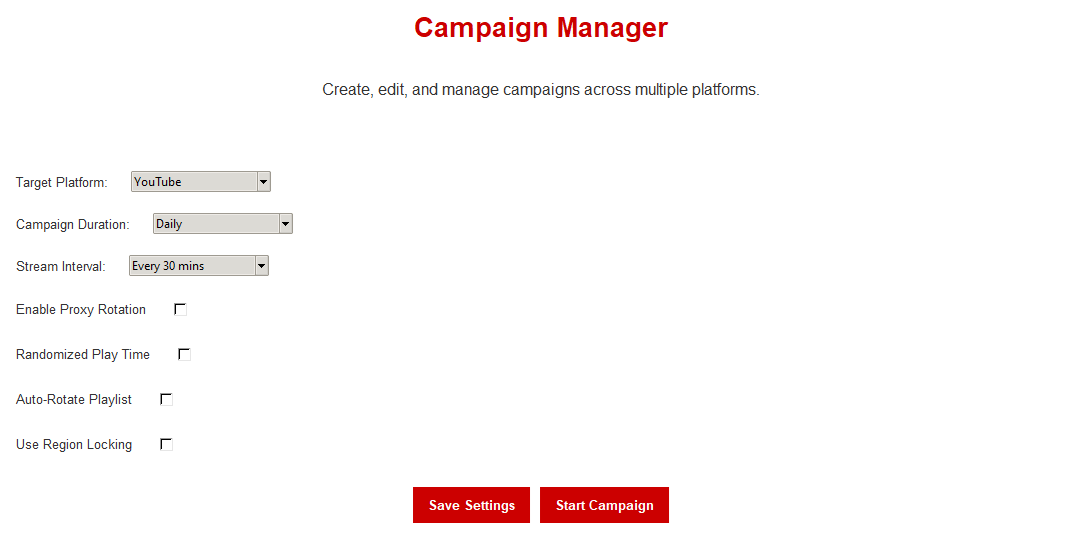 Campaign Settings
