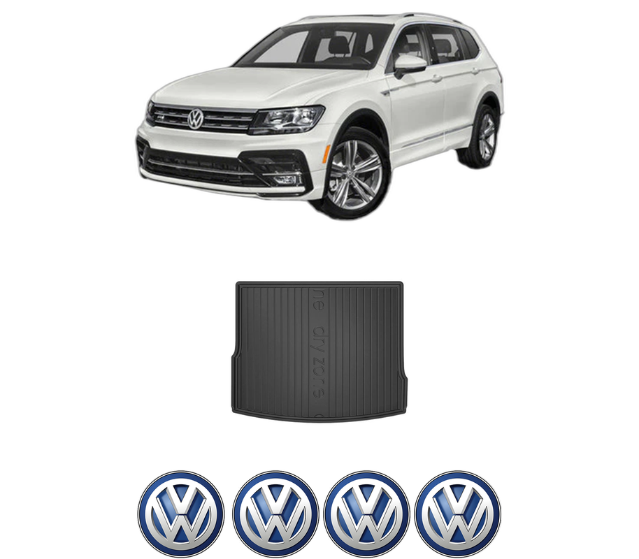 Tavita Portbagaj Volkswagen TIGUAN (AD1, AX1) din 2016-2024, Protectie Portbagaj Auto, 4x Stickere auto cu Volkswagen