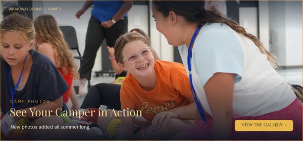See your camper in action - view the Broadway Bound camp photo gallery on SmugMug