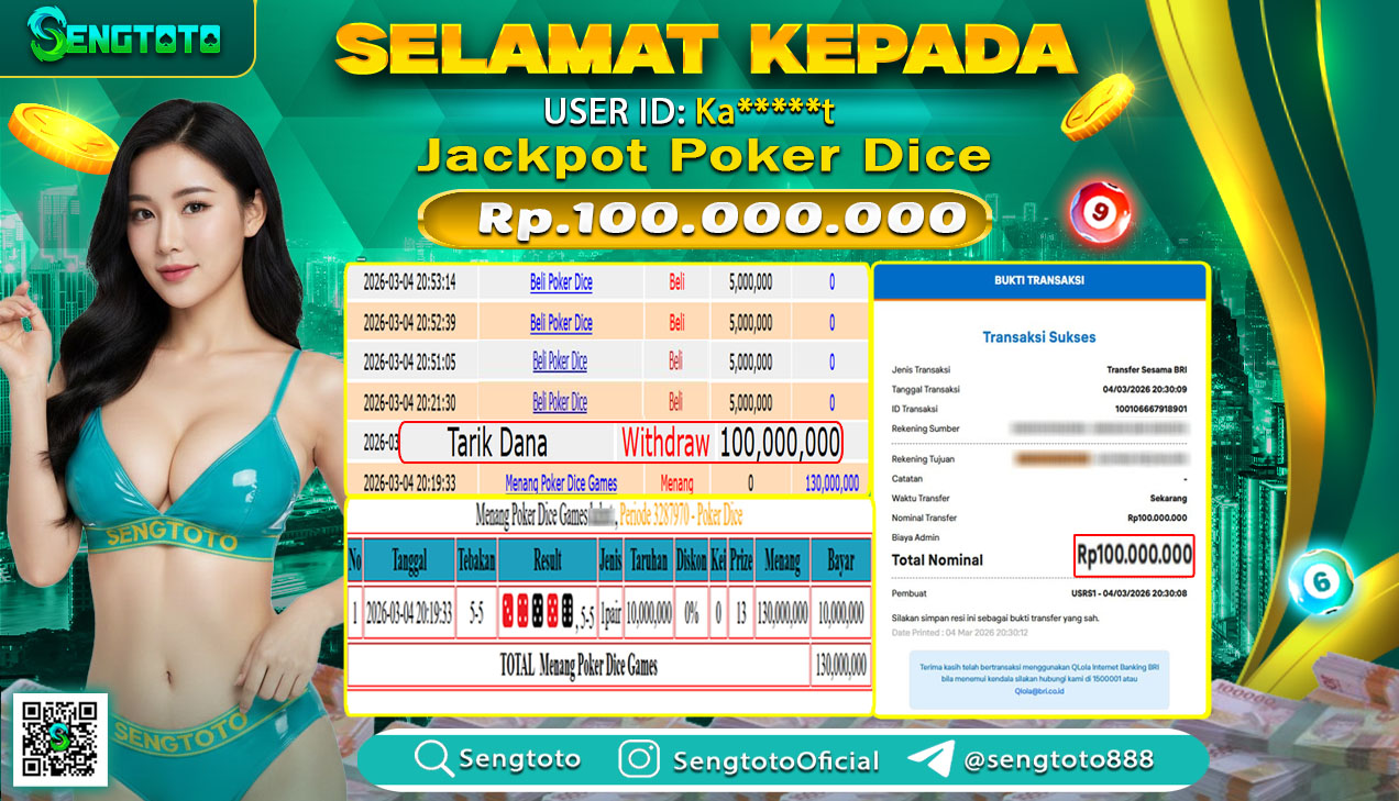BUKTI PEMBAYARAN LIVEGAME POKER DICE GAMES