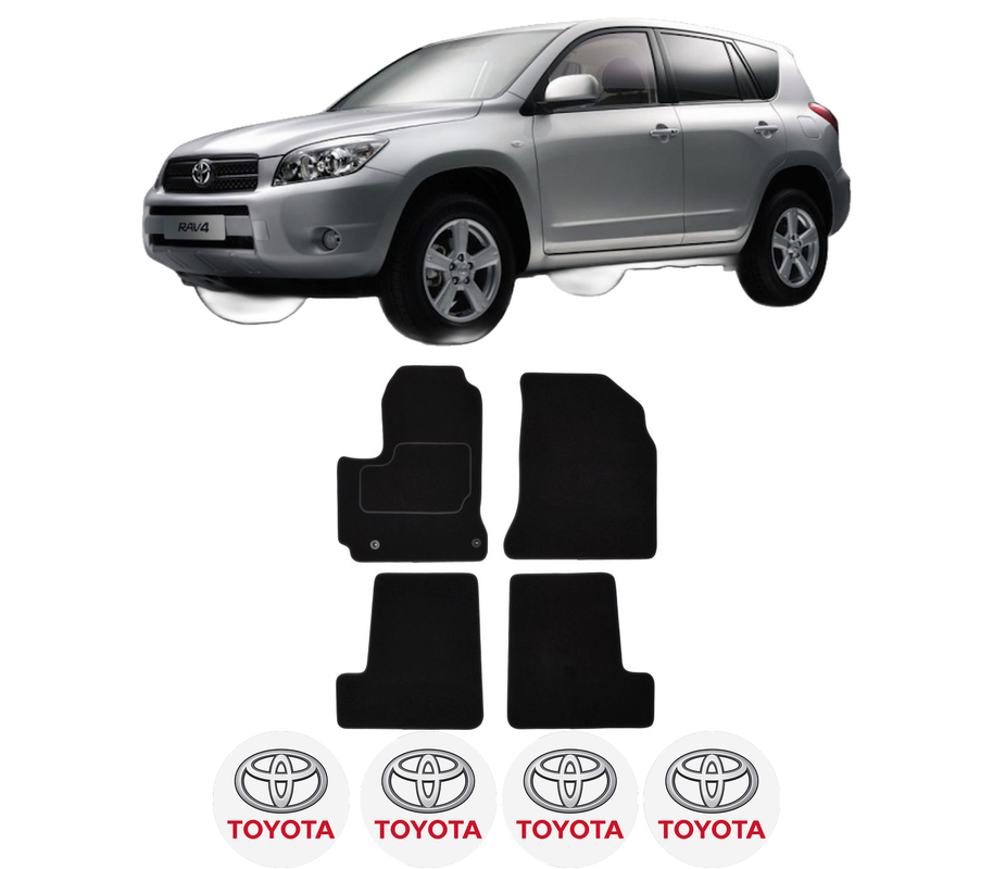 Set Covorase Presuri TOYOTA RAV 4 III (_A3_) din 2005-2013, Auto, Material Textil Mocheta, 4 Stickere auto cu TOYOTA