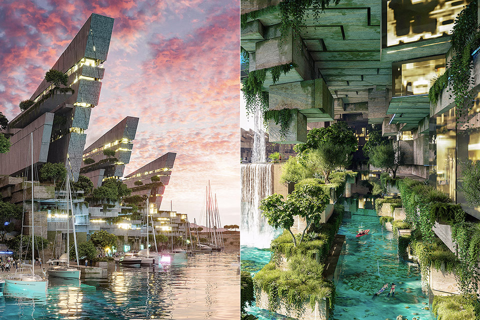 Primer vistazo a Jaumur de NEOM, una comunidad Costera de Lujo con Edificios Inspirados en Blade Runner