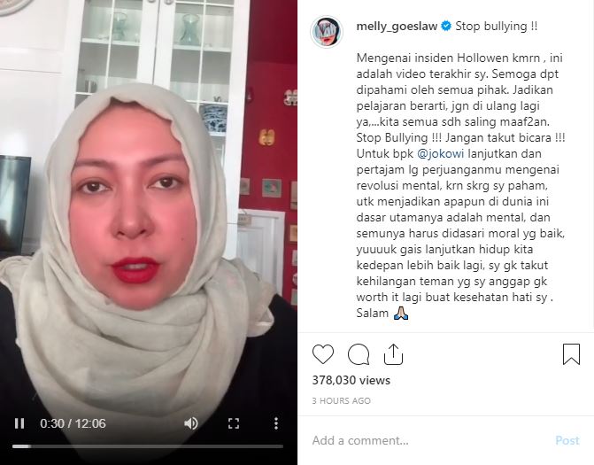 Pesan Melly Goeslaw soal insiden Halloween